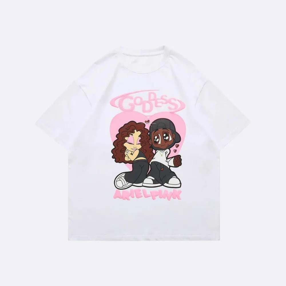Maxct &Ariel Pink Cute Couple Tee