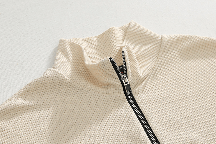 Maxct 6684 Waffle Knit Half Zip-Up Colorado Collar Sweater
