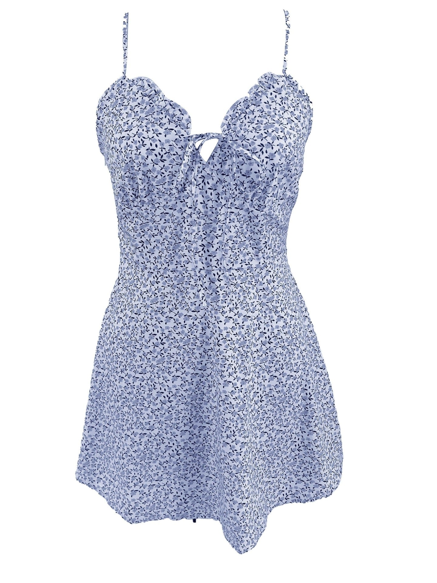 Irregular Floral Halter Mini Dress Maxct