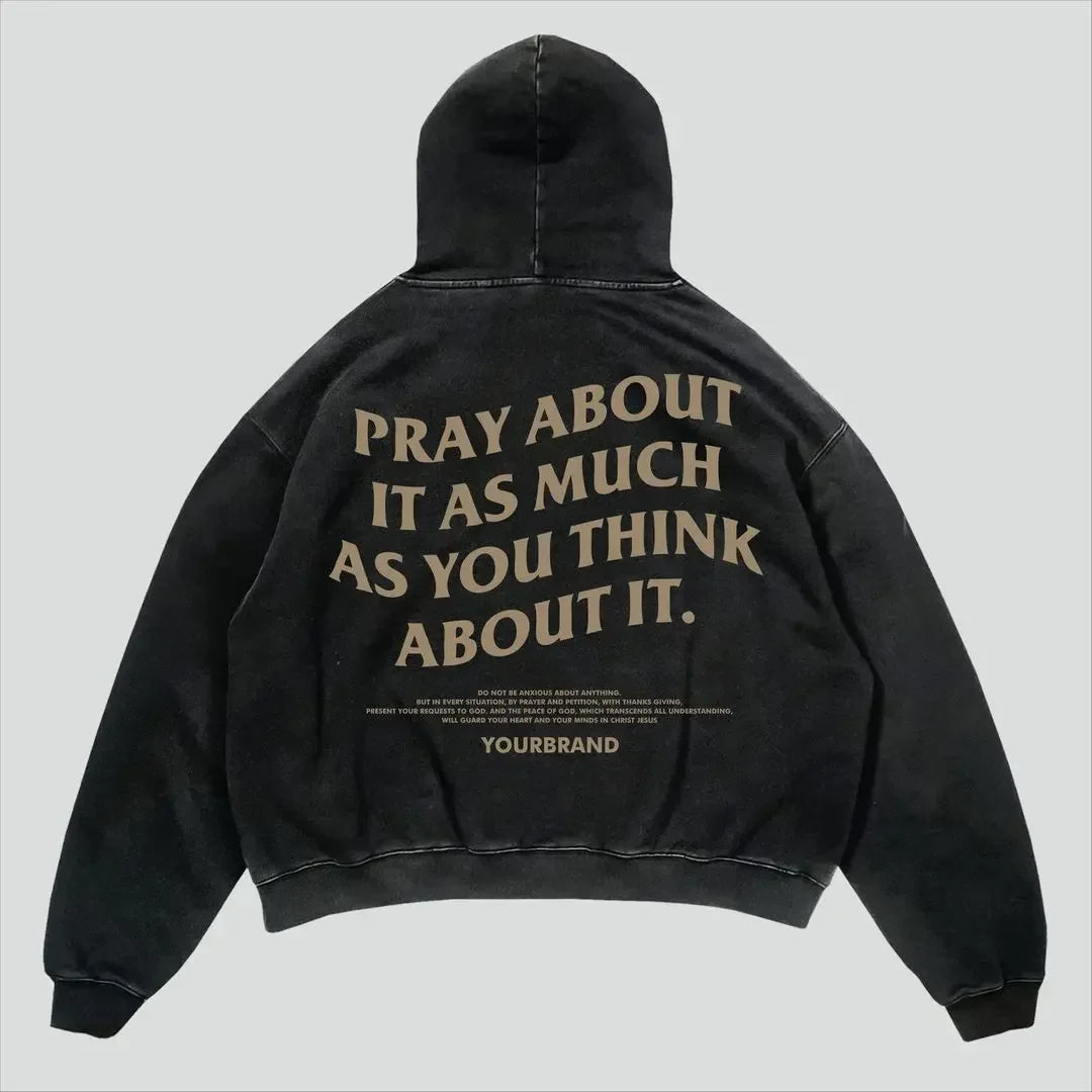 Maxct Autumn And Winter American Retro Letter Printing Harajuku Street Loose Hooded Female Y2K Punk Wind Loose Sweatshirt Men Shirt