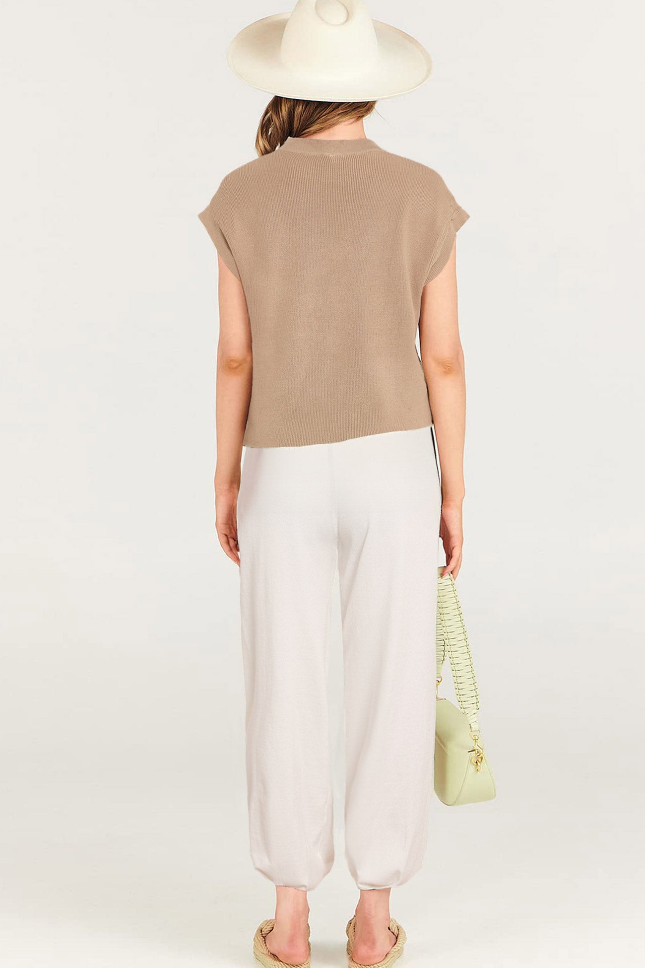 Maxct V Neck Knit Tank Top Pants Suits - Image 12