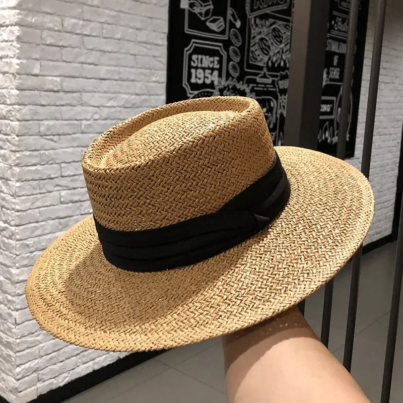 Internet Celebrity Ins Travel Wide Brim Flat Top Japanese Style Straw Hat