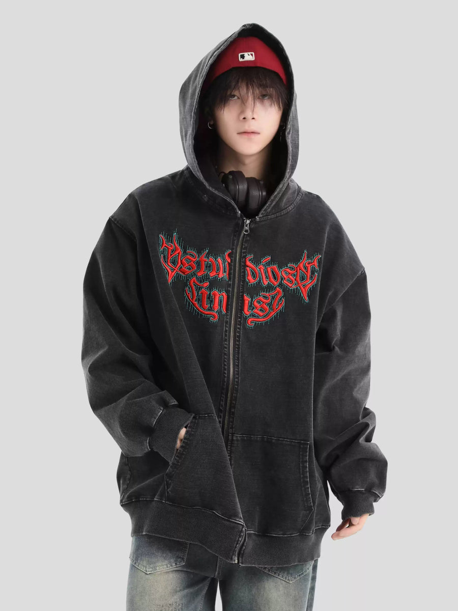 Maxct [Insstudios] Gothic Letter Logo Denim Jacket Na1631