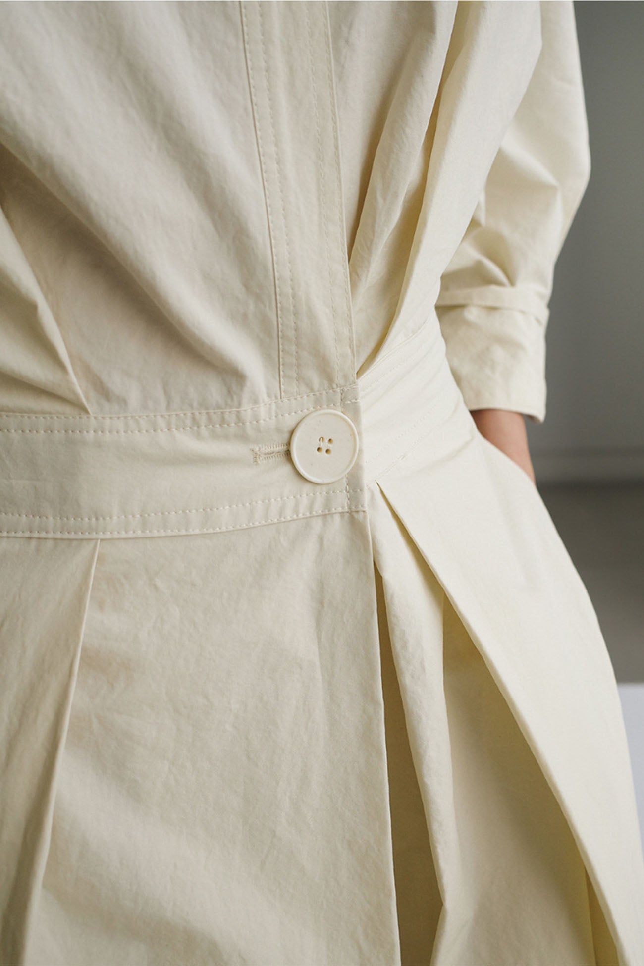 Maxct Cotton Long Sleeve A-Line Shirt Midi Dress