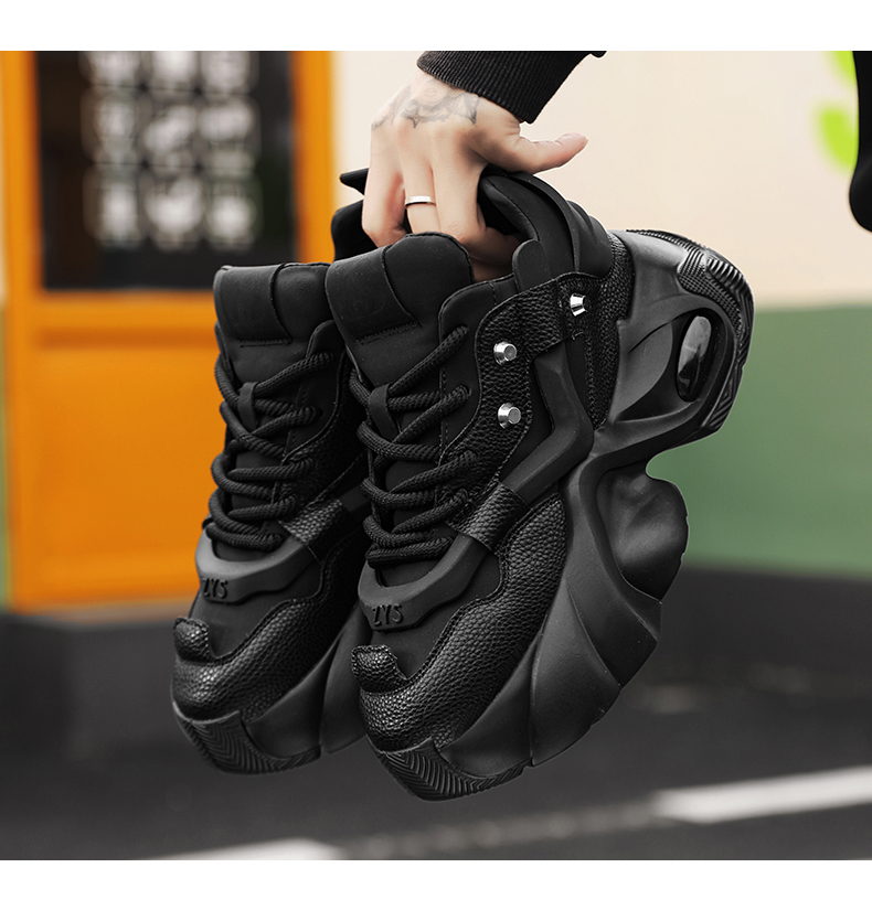 Casual Chunky Sports White Platform Sneakers for Men
