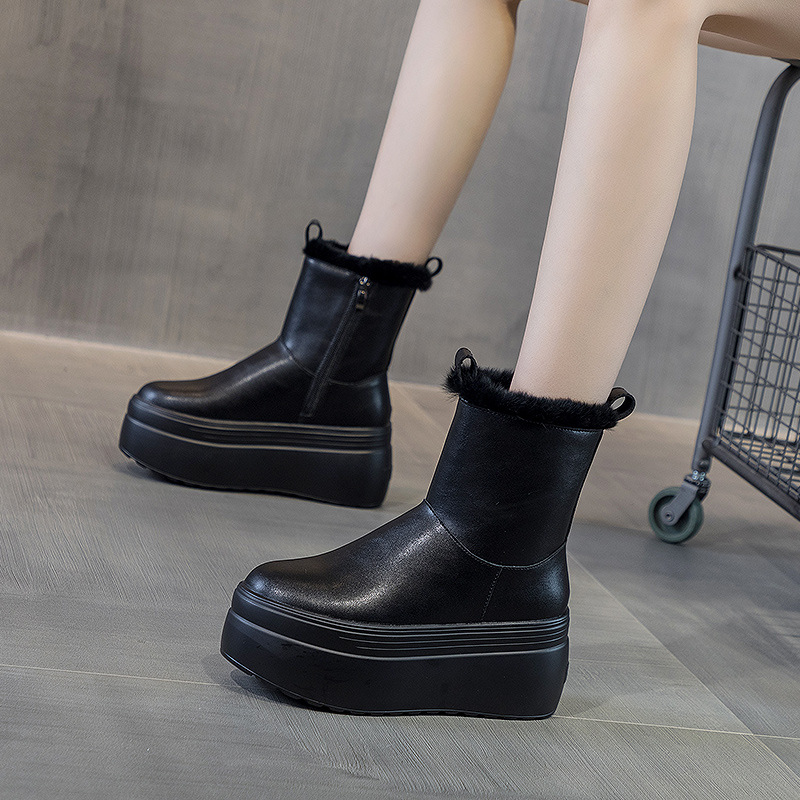 8cm Warm Microfiber Boots for Women - true-deals-club