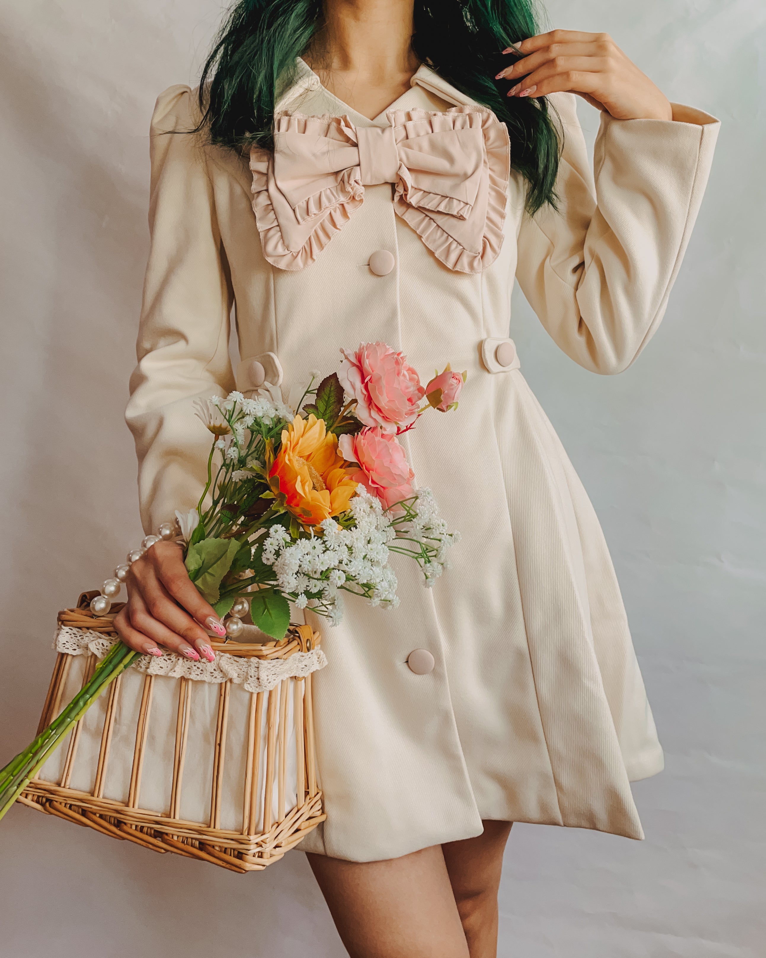 Sweet Bow Dress Coat Maxct