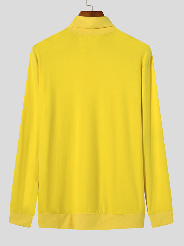 Maxct - Mens High Neck Casual Long-sleeved SweaterI