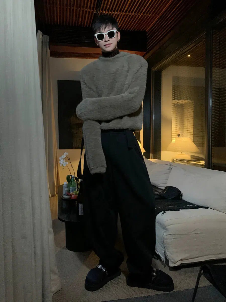 Maxct Furry Gray Hooded Sweater