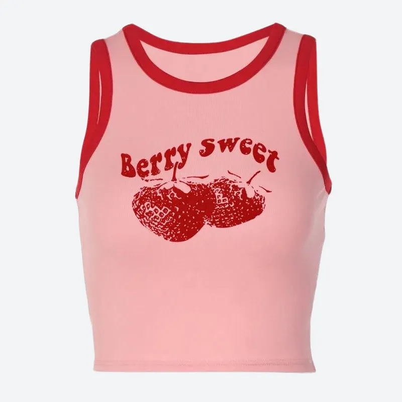 Maxct &Y2K Berry Sweet Crop Top