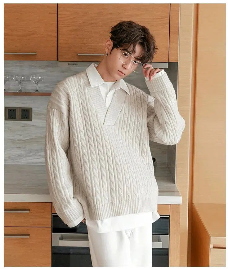 Maxct Two Piece Twist Knit Sweater