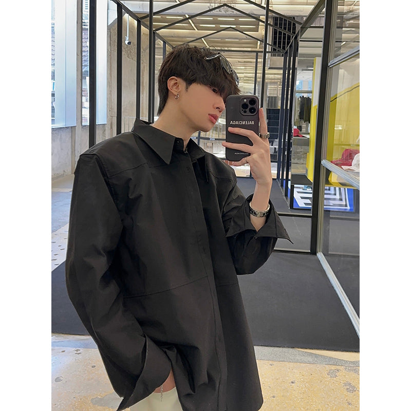 JM Plain Padded Shoulders Shirt Maxct