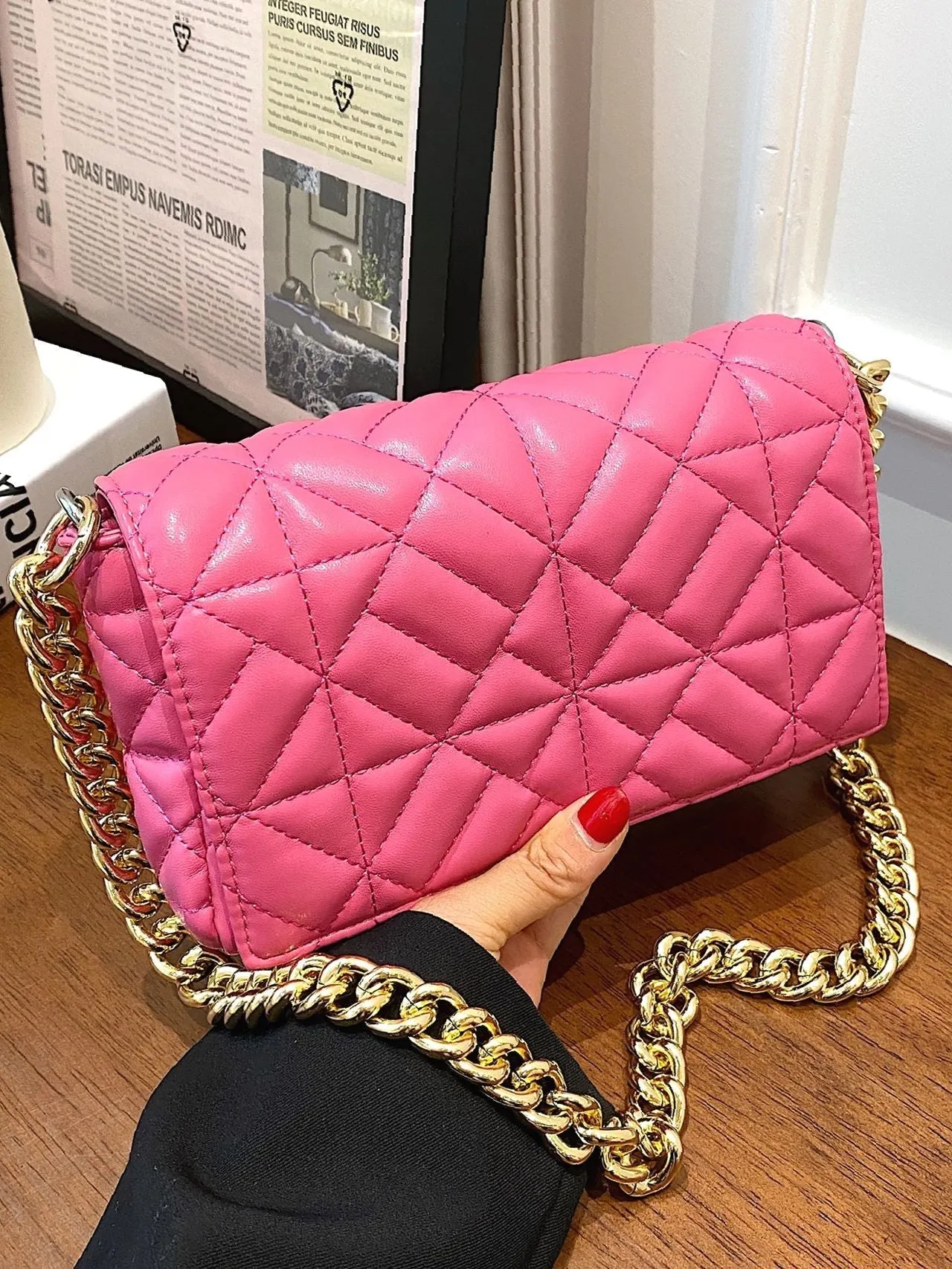 Bag For Love - Minimalist Quilted Flap Square Bag - Women Maxct Bags
