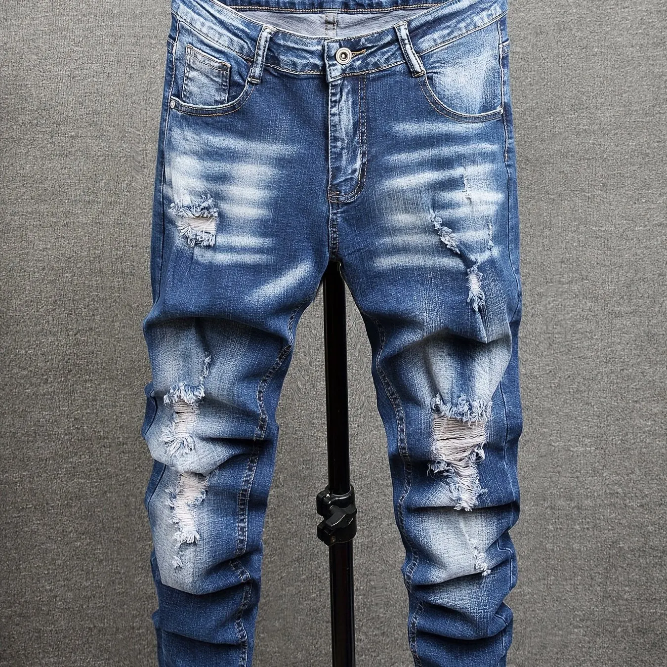 Maxct  Men's Skinny Fit Ripped Stretch Slim Fit Jeans Pants