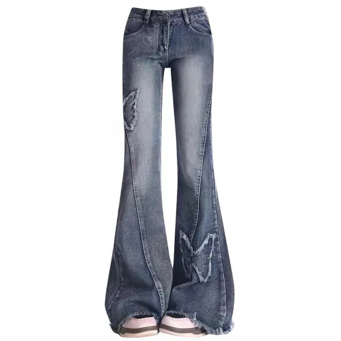 Y2K Butterfly Flare Jeans Maxct