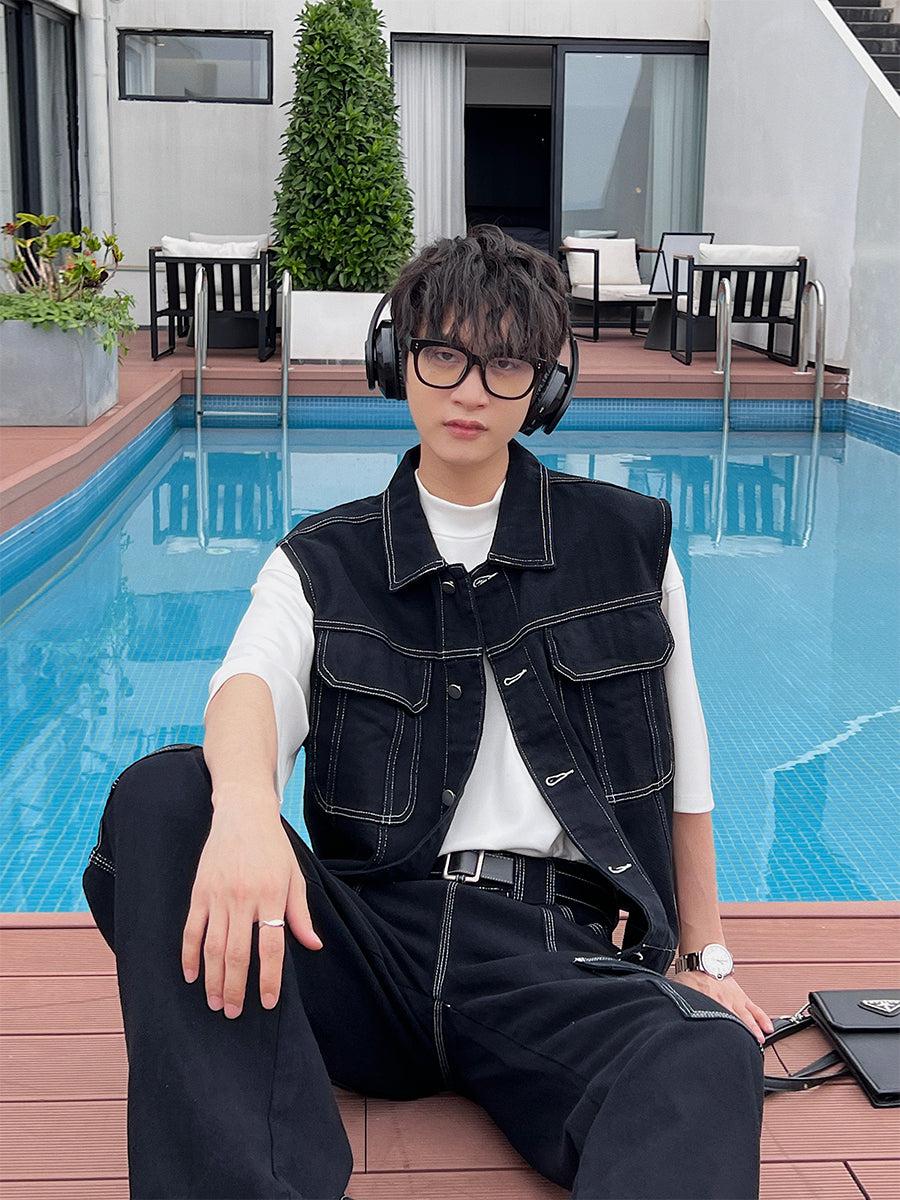 Maxct Sleeveless Denim Jacket & Jeans