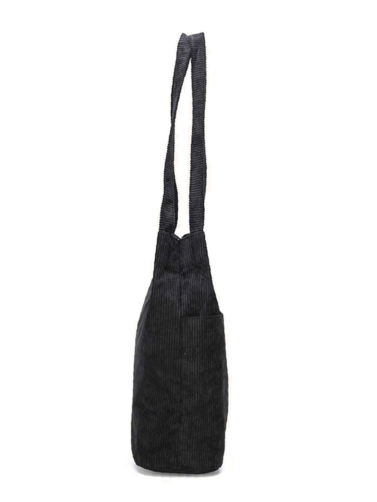 Maxct - Side Pocket Corduroy Tote Bag  - Women Tote Bags
