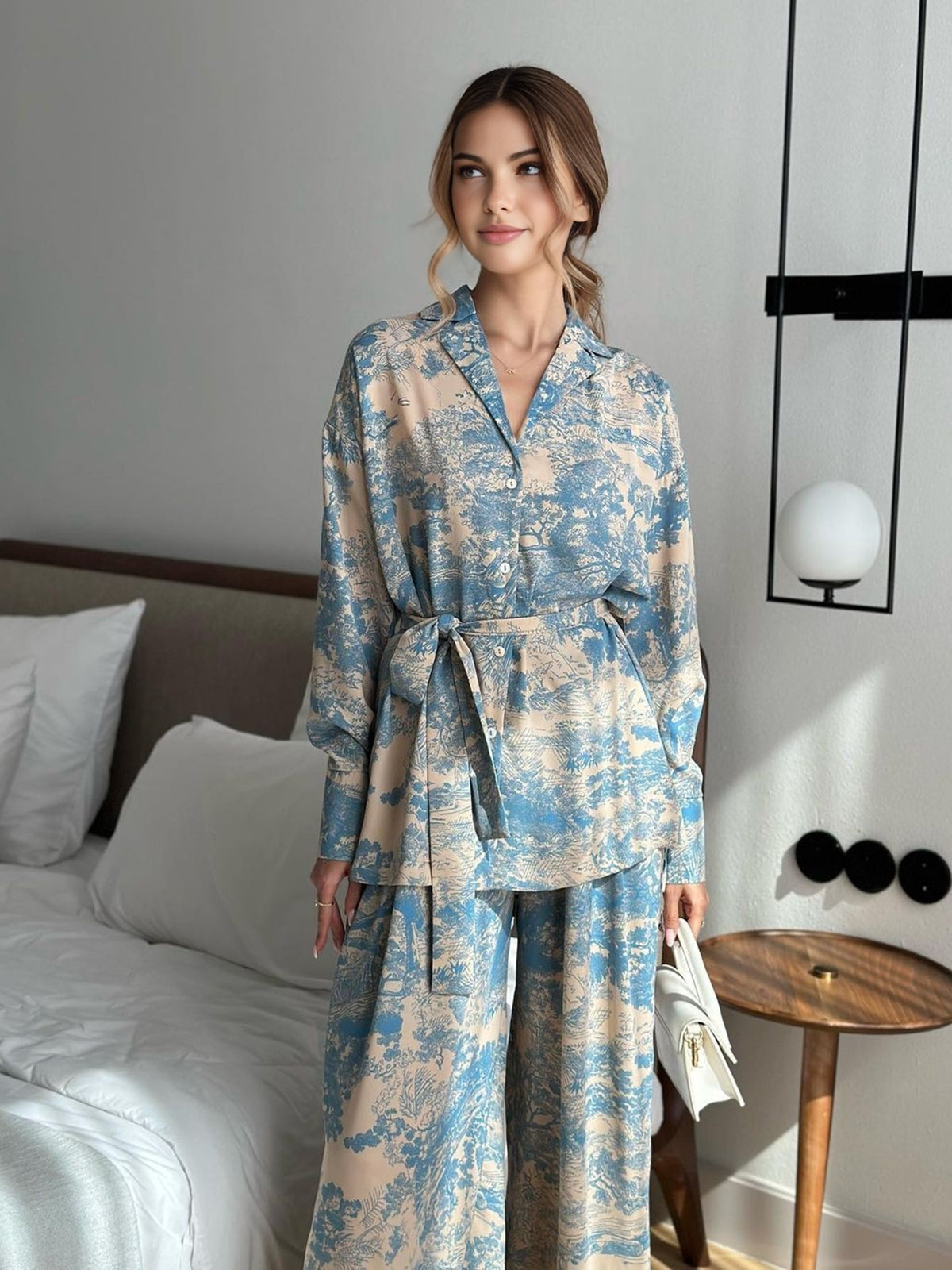 Maxct Printed Tie Up Pants Set