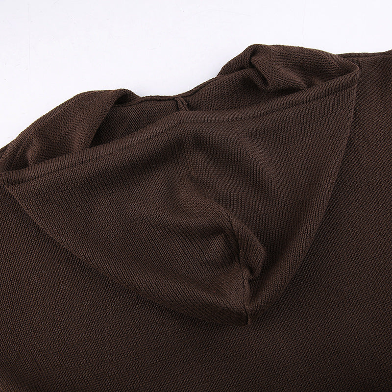 Maxct Slim Zipper Casual Hooded Sweater