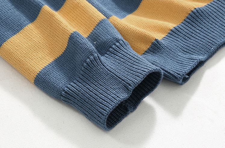Maxct 5506 Knitted Striped Round Neck Sweater
