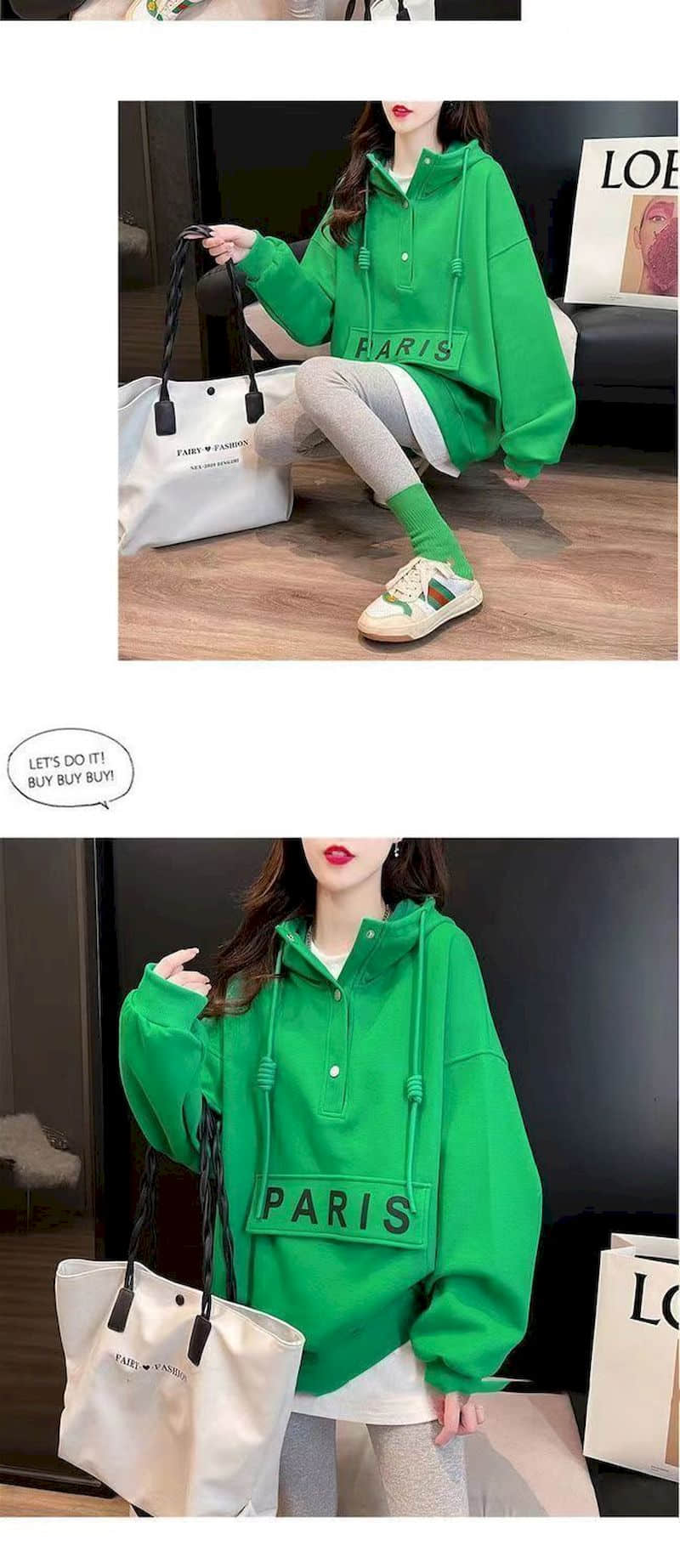 Woman's Spring-Autumn Thin Paris Hoodie Pullover - true deals club