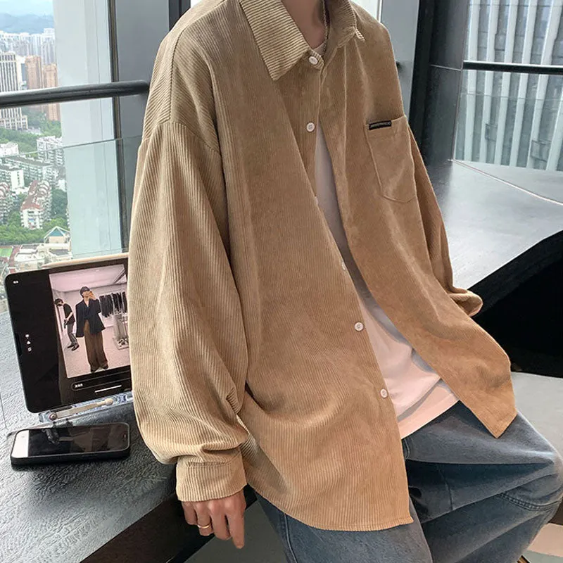 Corduroy Long-Sleeved Retro Shirt Maxct