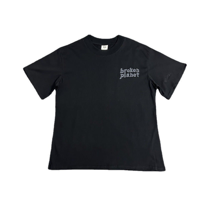 Maxct 90S Streetwear Bp High Street Foam Letter Print Loose Round Neck Short Sleeve Men'S And Women'S Casual T-Shirt Couple Half Sleeve Fashion