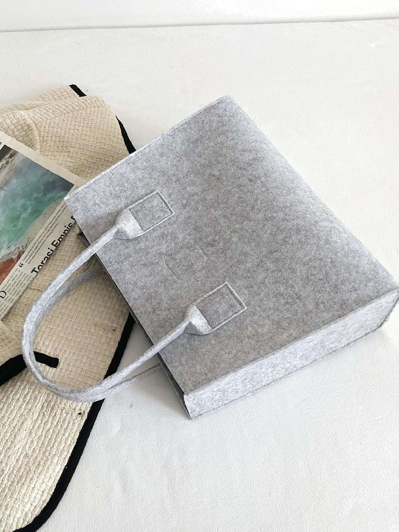 Maxct - Felt Vintage Design Top Handle Bag  - Women Tote Bags