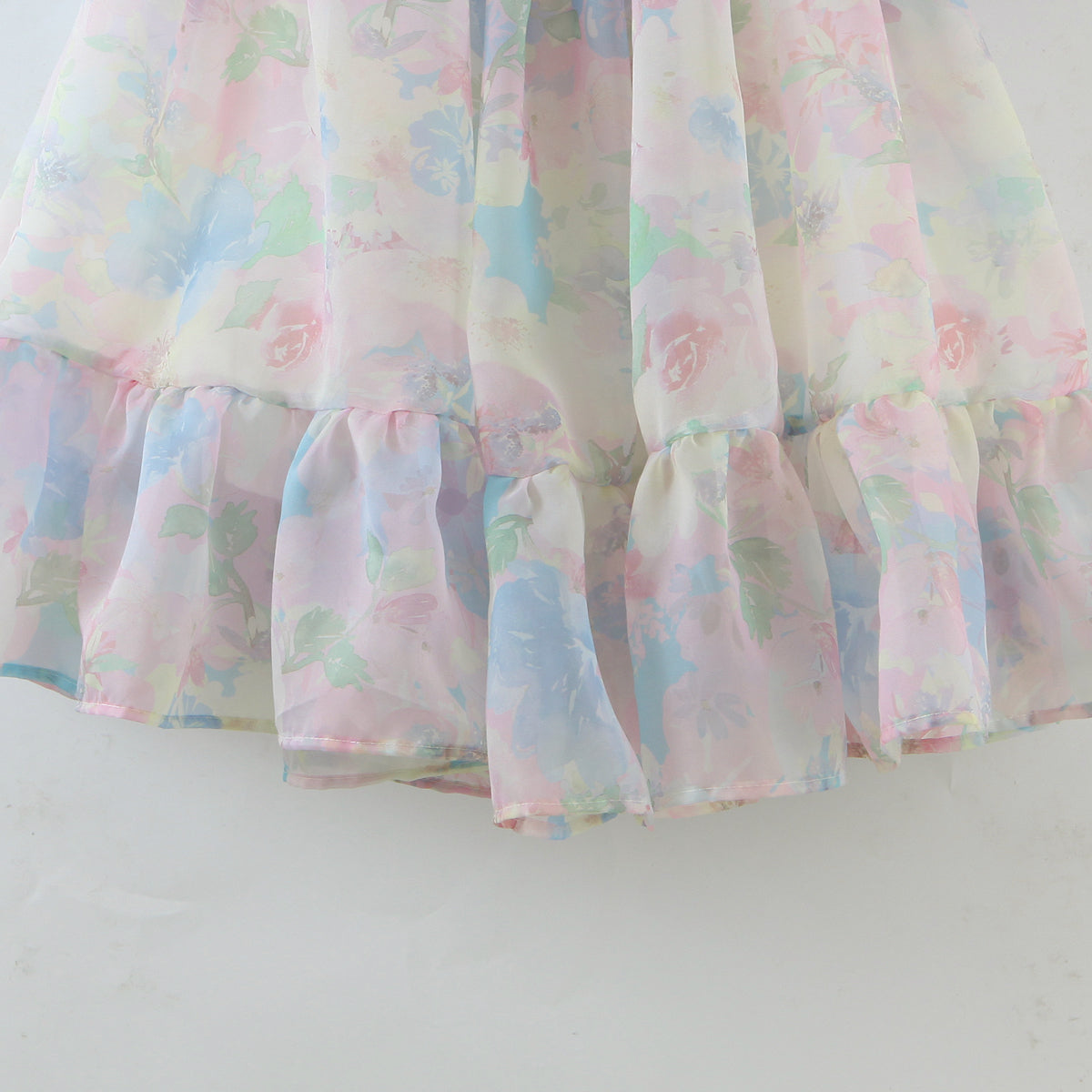 Watercolor Floral Puff Dress Maxct