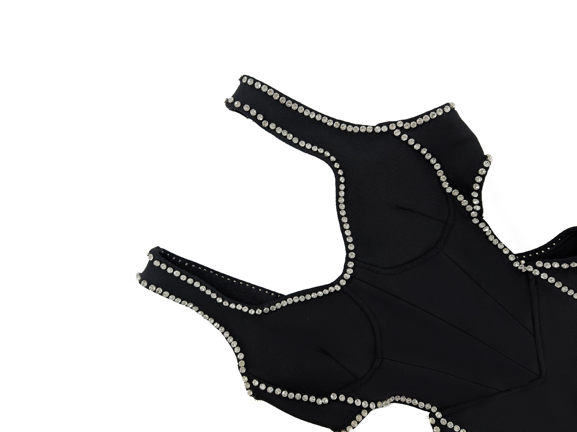 2023 Super Hot Summer Women's Wear Black Rhinestone Hollow Strap Long Dress