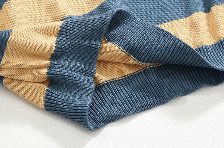 Maxct 5506 Knitted Striped Round Neck Sweater