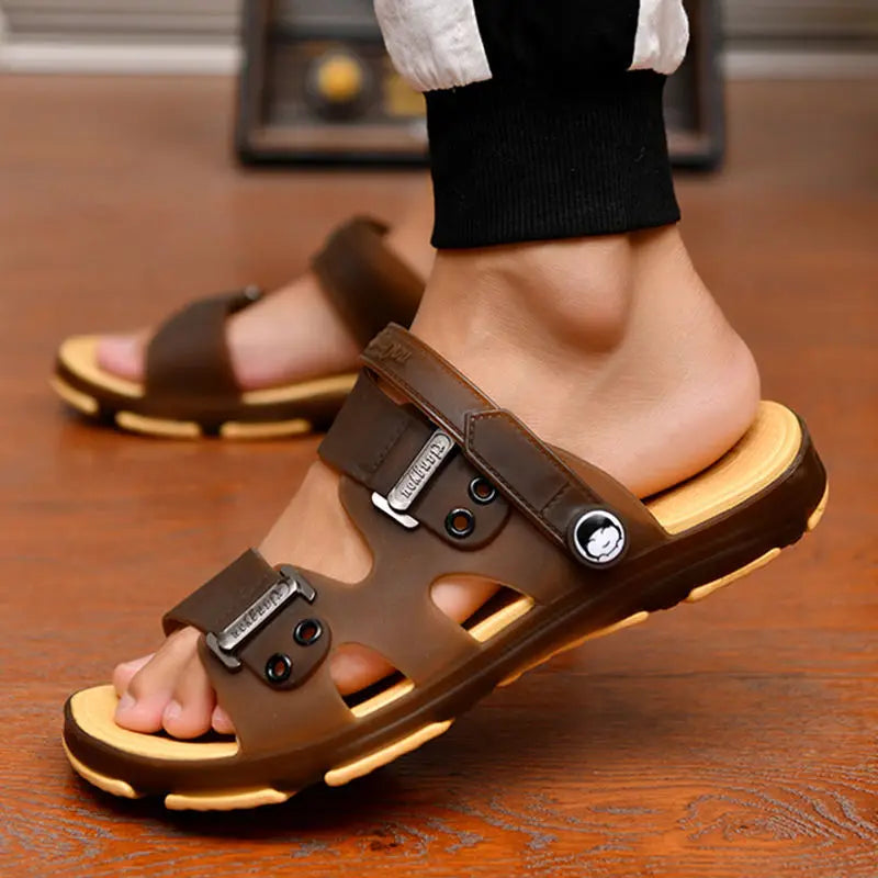 Summer Sandals Outdoor Beach Indoor Durable Anti-Slip Peep Toe Men's Maxct
