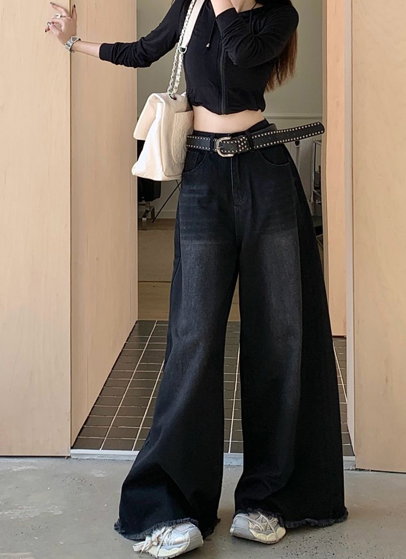 Fried Straight Wide-Leg Denim Pants: Hot Girl Baggy Jeans for Y2K Street Vintage Women - true deals club
