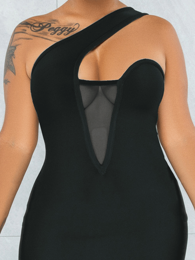 One Shoulder Bodycon Mini Dress Maxct