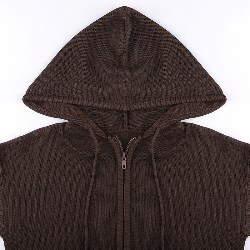 Maxct Slim Zipper Casual Hooded Sweater