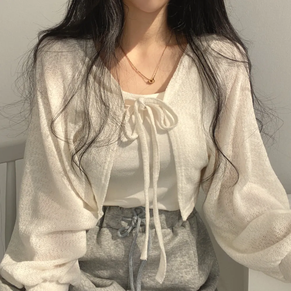 Maxct Aesthetic Tie Knitted Cardigan