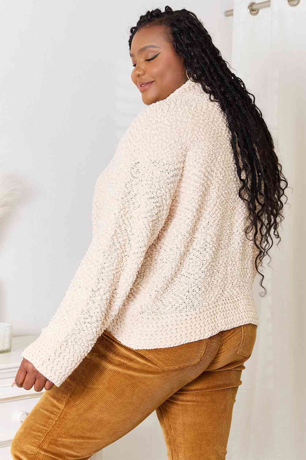 Maxct &Double Take Open Front Long Sleeve Cardigan