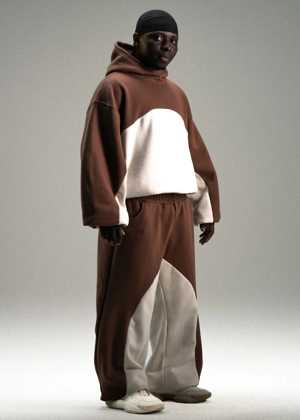 Y2k Winter Long Sleeved Hooded Sweatshirt With Color Blocking Patchwork Oversized Sweatshirt Streetwear Hip-Hop Rap Punk Outfit
