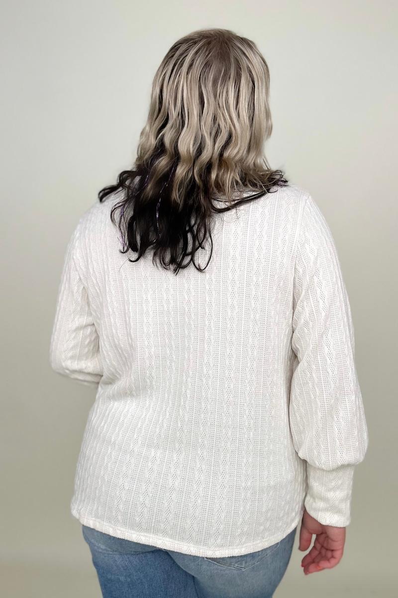 Maxct &Hayden Long Sleeve Cable Knit Top