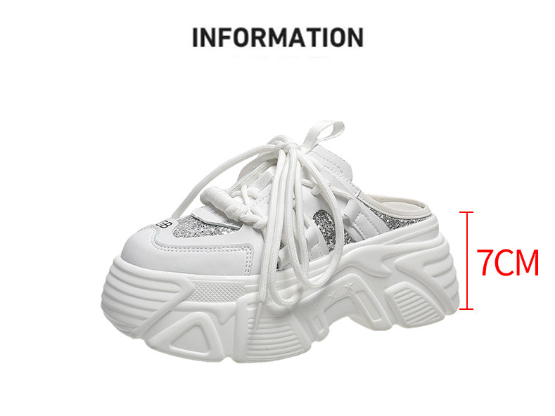 7cm High Platform Bling Sneakers for Women - true-deals-club