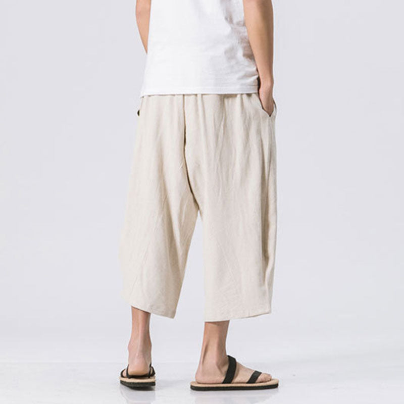 Maxct Cotton Linen Loose Harem Shorts