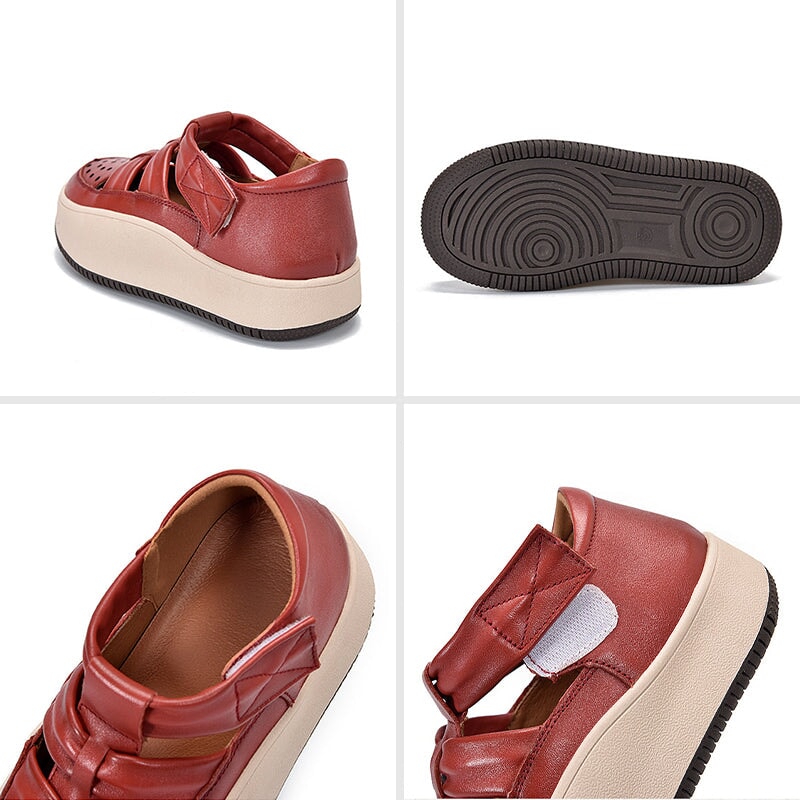 Touch-strap Perforated Platform Sneakers Maxct