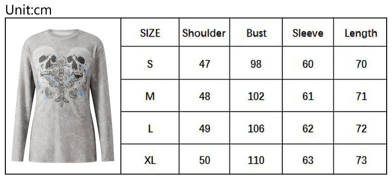 Mall Goth 2000s Retro Pullovers Tops Vintage Graphics Y2K Loose T Shirt Chic Aesthetic Autumn Long Sleeve Tees Grunge Streetwear