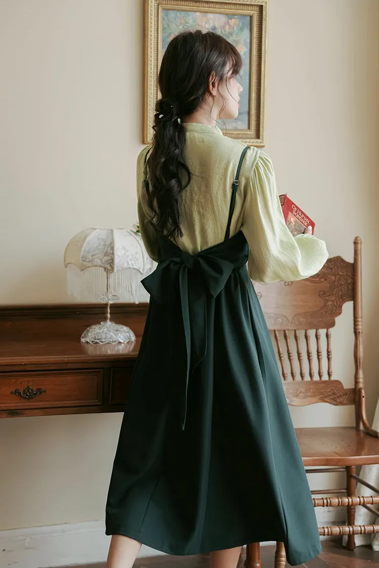 Bow Back Cami Dress & Blouse Set Maxct