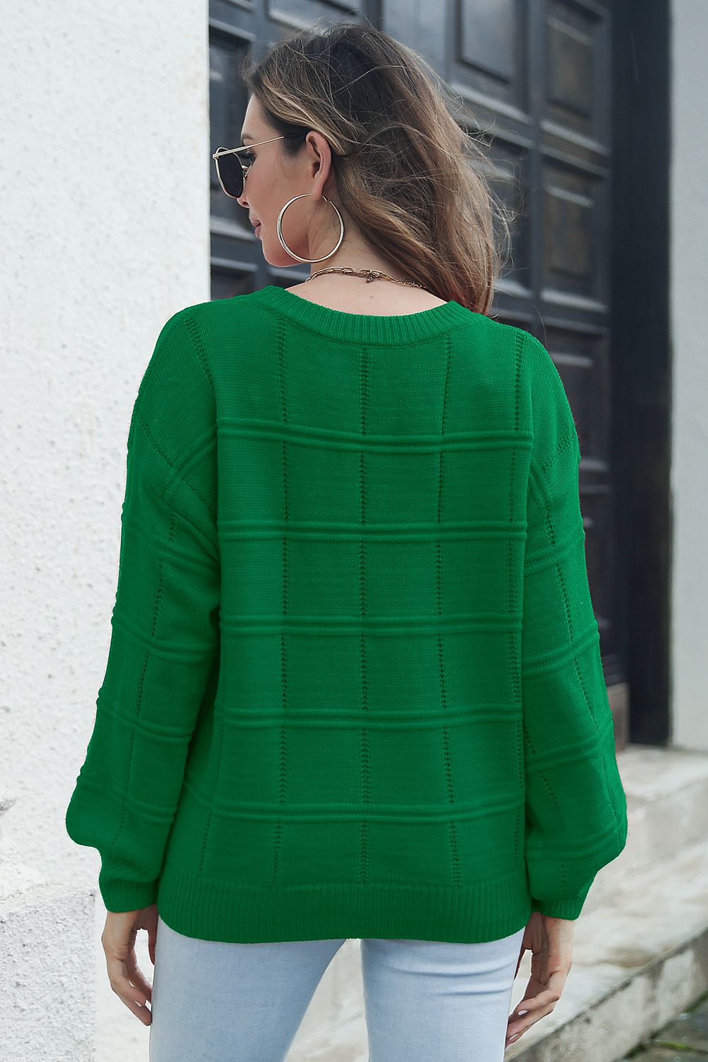 Maxct &Round Neck Long Sleeve Sweater