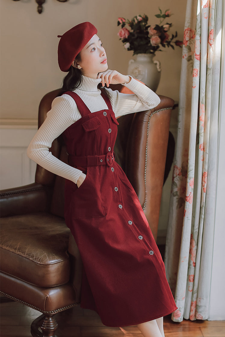Corduroy Button Up Midi Dress Maxct