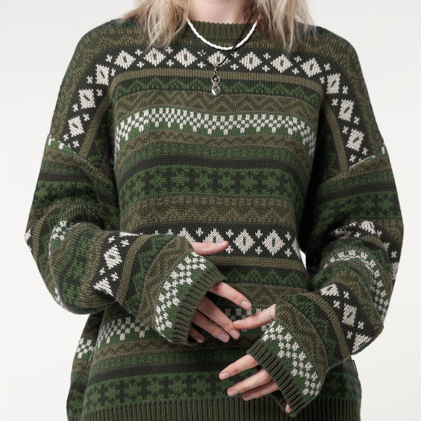 Maxct Long Sleeve Downtown Jacquard Sweater