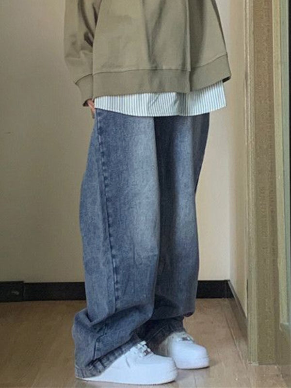 Pocket Design Blue Wash Boyfriend Jeans Maxct