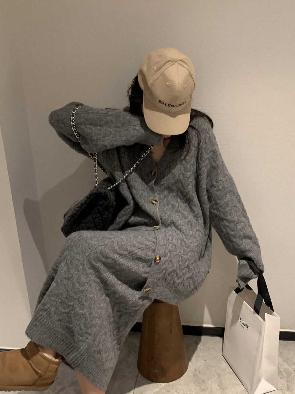 Maxct Casual Knitted Cardigan&Skirt 2 Piece Suit