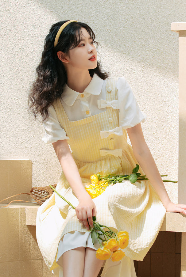 Gingham Bows Twofer Dress Maxct